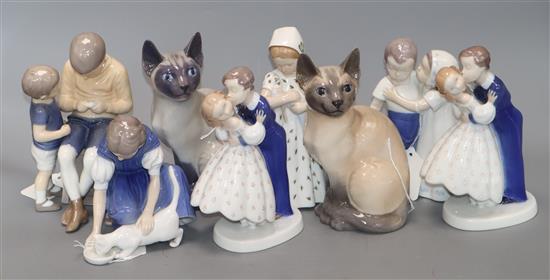 Eight Royal Copenhagen figures